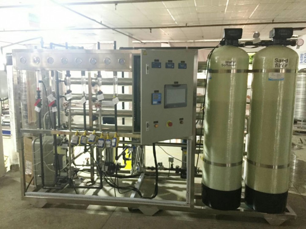 Double RO with EDI Water Treatment System 1000LPHDI/Deionized water plantSeawater desalination